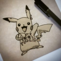 Technicolor Tattoo Studio - Custom Pikachu drawing for a Pokemon Go piercing special.