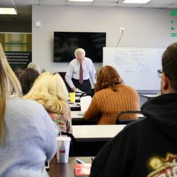 Mulroy School of Real Estate - Gene Mulroy teaching his monthly Training Class for new and experienced Realtors