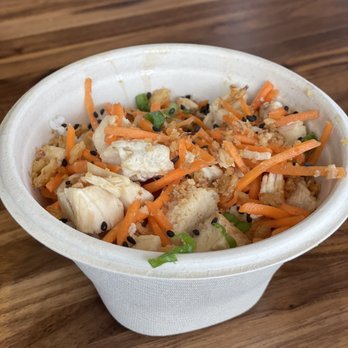 FreshFin - Draper - Kids bowl with chicken and rice. We requested no avocado but added carrots. The bowl is small. - Asian Fusion Near Me - Draper, Utah FreshFin - Draper - Kids bowl with chicken and rice. We requested no avocado but added carrots. The bowl is small. - Asian Fusion Near Me - Draper, Utah