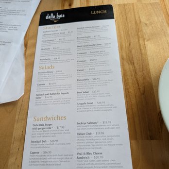 Dalla Baia - Menu may 2026 - Italian Near Me - Poulsbo, Washington