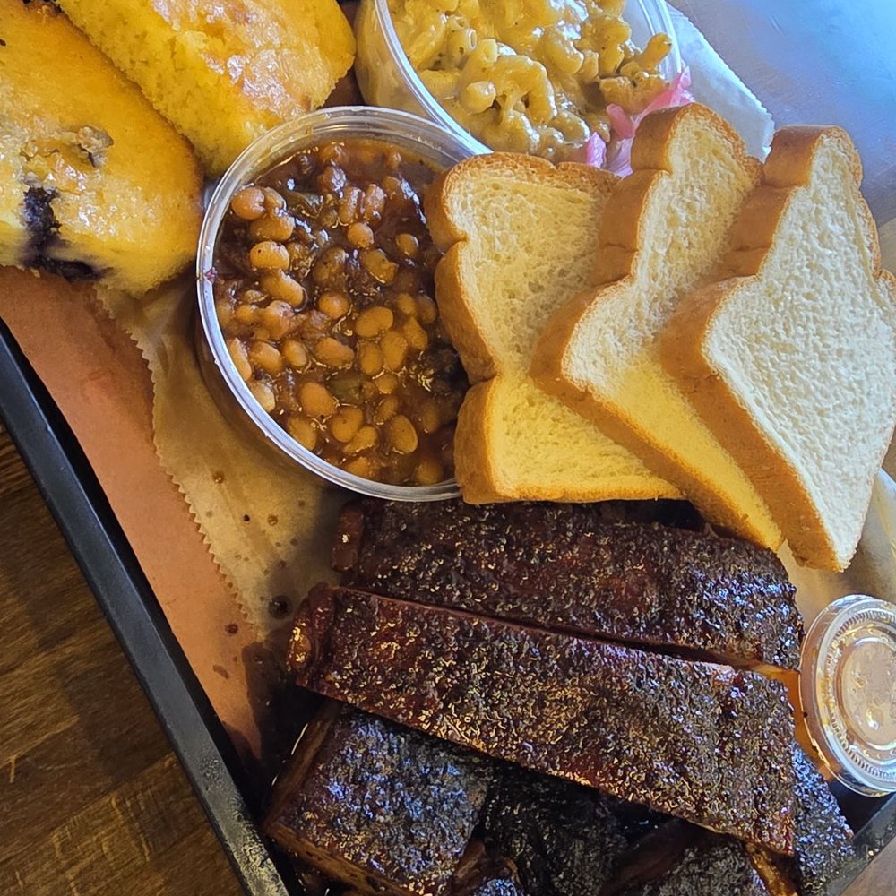 Belly Barbecue - Pork belly, cornbread, blueberry cornbread, baked beans, mac and cheese, pork ribs - Barbeque Near Me - Folsom, California Belly Barbecue - Pork belly, cornbread, blueberry cornbread, baked beans, mac and cheese, pork ribs - Barbeque Near Me - Folsom, California