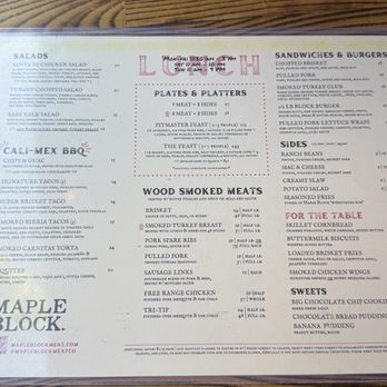 Maple Block Meat Co - Menu - July 2025 - Barbeque Near Me - Culver City, California Maple Block Meat Co - Menu - July 2025 - Barbeque Near Me - Culver City, California