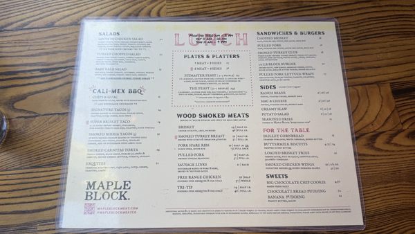 Menu photo 1 Maple Block Meat Co Culver City, CA Menu photo 1 Maple Block Meat Co Culver City, CA