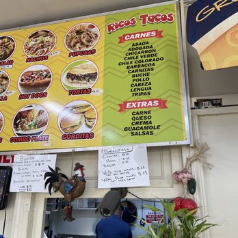 Ricos Tacos - a menu for a mexican restaurant - Tacos Near Me - Fresno, California Ricos Tacos - a menu for a mexican restaurant - Tacos Near Me - Fresno, California