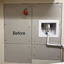 My 3x3 amateur drywall work in the laundry room. My 3x3 amateur drywall work in the laundry room.