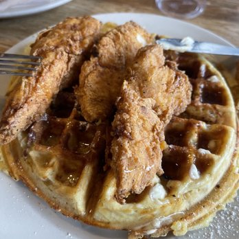 Bantam & Biddy - Banana bread waffles with chicken tenders - just say yes - Southern Near Me - Atlanta, Georgia Bantam & Biddy - Banana bread waffles with chicken tenders - just say yes - Southern Near Me - Atlanta, Georgia