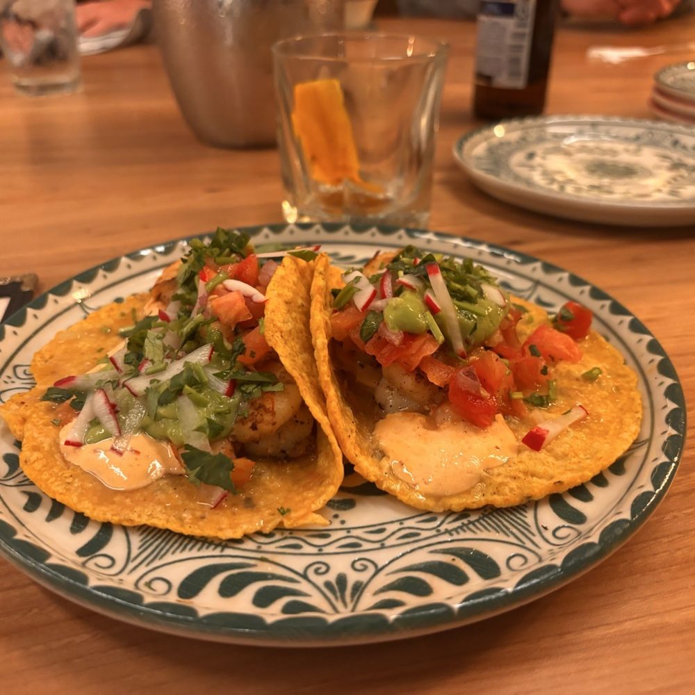 Shrimp tacos. Shrimp tacos.