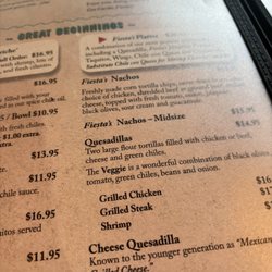 Fiesta's New Mexican Cafe & Cantina - The menu