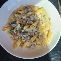Beef tips in Pasta