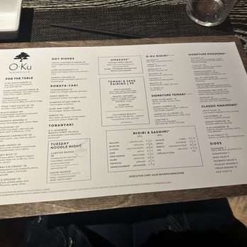 O-Ku - Menu - Sushi Bars Near Me - Nashville, Tennessee