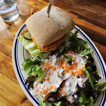 Thirty Bales - Spicy chicken sandwich and side salad - American Near Me - Hopkins, Minnesota