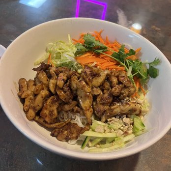 Viet Kitchen - Top view of Chicken Vermicelli Bowl - Vietnamese Near Me - Mandeville, Louisiana Viet Kitchen - Top view of Chicken Vermicelli Bowl - Vietnamese Near Me - Mandeville, Louisiana