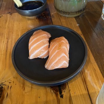 Sandfish - Salmon nigiri - Sushi Bars Near Me - Palm Springs, California Sandfish - Salmon nigiri - Sushi Bars Near Me - Palm Springs, California