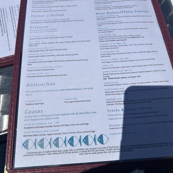 Puerto 27 Peruvian Kitchen & Pisco Bar - Regular menu - Peruvian Near Me - Pacifica, California