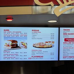 a menu for a fast food restaurant