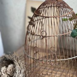 Les Fleurs - Vintage wire bird cage