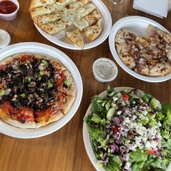 Big Dons Pizza & Pasta Food Truck Moab - Cheese sticks, Kaluan, Greek salad, and Supreme