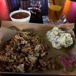 Pulled pork and potato salad.