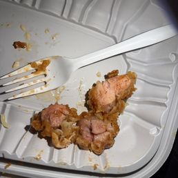 this is the raw chicken that was in my platter, they tried to tell me it was chicken thigh and it looks like that. this is the raw chicken that was in my platter, they tried to tell me it was chicken thigh and it looks like that.