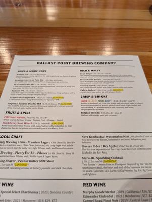 Menu photo 2 Ballast Point Brewing San Francisco San Francisco, CA