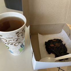 Midnight Munchie - My tea and brookie. Prices are a little on the high side, but you get Sizable portions of both.