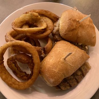 Brickhouse Brews - Steak sandwich with onion rings - Bars Near Me - Jackson, California