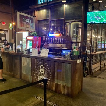 Oasis Texas Brewing - Taps and bar. - Breweries Near Me - Austin, Texas