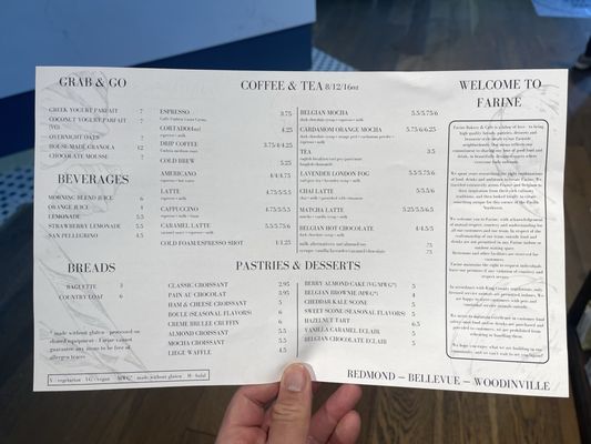 Menu photo 2 Farine Bakery & Cafe Bellevue, WA Menu photo 2 Farine Bakery & Cafe Bellevue, WA