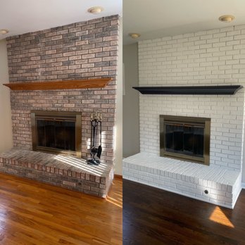 DMB Remodeling - Before and after fireplace and mantle - Painters Near Me DMB Remodeling - Before and after fireplace and mantle - Painters Near Me