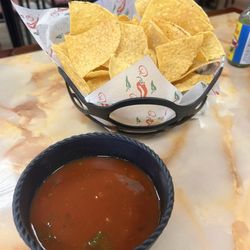 Chips and salsa - chips are made in-house and delicious!