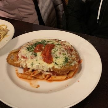Prosecco Italian Restaurant - Veal Parmesan Over Penne - Delicious - Italian Near Me - Farmington, New York Prosecco Italian Restaurant - Veal Parmesan Over Penne - Delicious - Italian Near Me - Farmington, New York