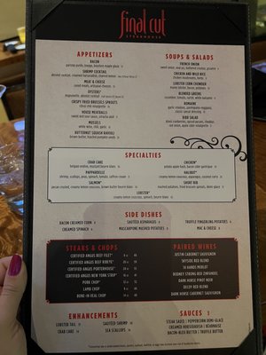 Menu photo 1 Final Cut Steakhouse Grantville, PA