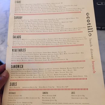 Ocotillo - Full menu - New American Near Me - Phoenix, Arizona