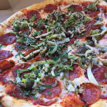 Summer Kitchen +bakeshop - pepperoni pizza with added mushrooms & leek - New American Near Me - Berkeley, California Summer Kitchen +bakeshop - pepperoni pizza with added mushrooms & leek - New American Near Me - Berkeley, California