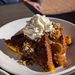 Toasted & Roasted - 1/2 portion of bananas foster French toast