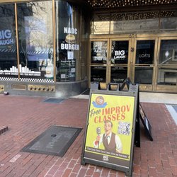 Small Steps Performing Arts - The entrance to Big Laugh Comedy club where classes and shows take place.