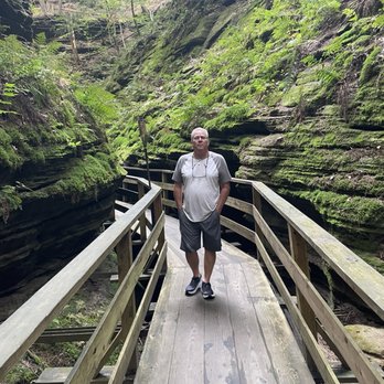 Dells Boat Tours - My dad at the first stop. - Boat Tours Near Me - Wisconsin Dells, Wisconsin