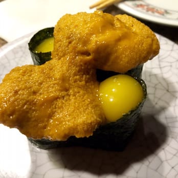 Cho Cho San - Uni Sushi with Quail Egg - Sushi Bars Near Me - Tarzana, California Cho Cho San - Uni Sushi with Quail Egg - Sushi Bars Near Me - Tarzana, California