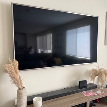 TvXpertz - 75" mounted and wires hidden - Home Theatre Installation Near Me
