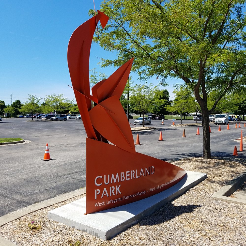 Cumberland Park - large parking area with "Rooster" by Jeff Laramore (2017) to welcome Farmer's Market - Parks Near Me - West Lafayette, Indiana Cumberland Park - large parking area with "Rooster" by Jeff Laramore (2017) to welcome Farmer's Market - Parks Near Me - West Lafayette, Indiana