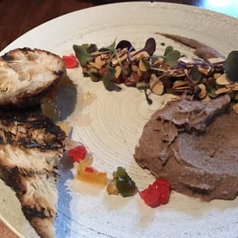 Mercy Tavern - Appetizer of lentil cauliflower purée with almonds, dried fruit and microgreens - Comfort Food Near Me - Salem, Massachusetts