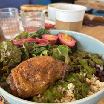 LOVELY - Lovely bowl with added purple egg and chicken. - Coffee & Tea Near Me - Springfield, Oregon