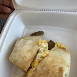 Burrito- meteor/ sausage egg and cheese, feta