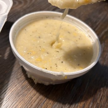 Railroad Seafood & Brewery - This photo shows the soppiest, wettest grits. It's hard to catch in a still photo. I waited 50+ minutes for these. - Seafood Near Me - Robstown, Texas Railroad Seafood & Brewery - This photo shows the soppiest, wettest grits. It's hard to catch in a still photo. I waited 50+ minutes for these. - Seafood Near Me - Robstown, Texas