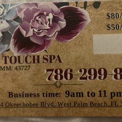Asian Touch Spa - Price and business card