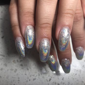 Nails Plus - Chrome and sparkle acrylics - Nail Salons Near Me - Meridian, Idaho