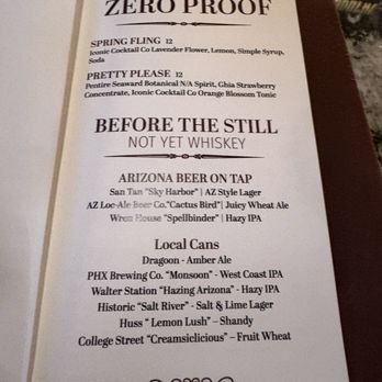 Still & Barrel - Menu - Cocktail Bars Near Me - Phoenix, Arizona