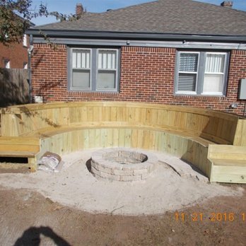 KLB Construction - Deck with seating and fire pit - General Contractors Near Me KLB Construction - Deck with seating and fire pit - General Contractors Near Me