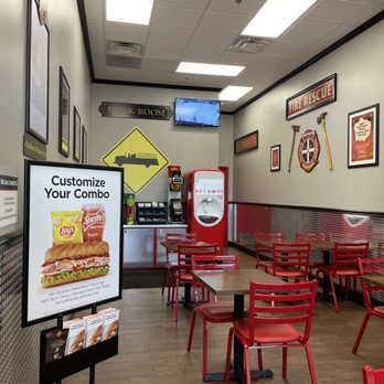 Firehouse Subs - Drink area and seating area - Sandwiches Near Me - Cross Roads, Texas