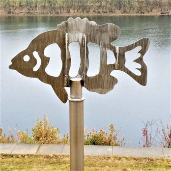River Fish - River Fish by James Viewegh, Maya Johnson, & Nathaniel Foley (2019): Bluegill - Public Art Near Me - Indianapolis, Indiana